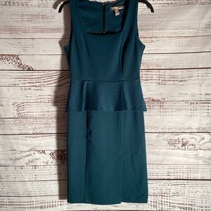 Forever 21 Teal Midi Peplum Dress